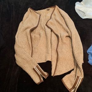 Lucky brand knit and leather sweater!